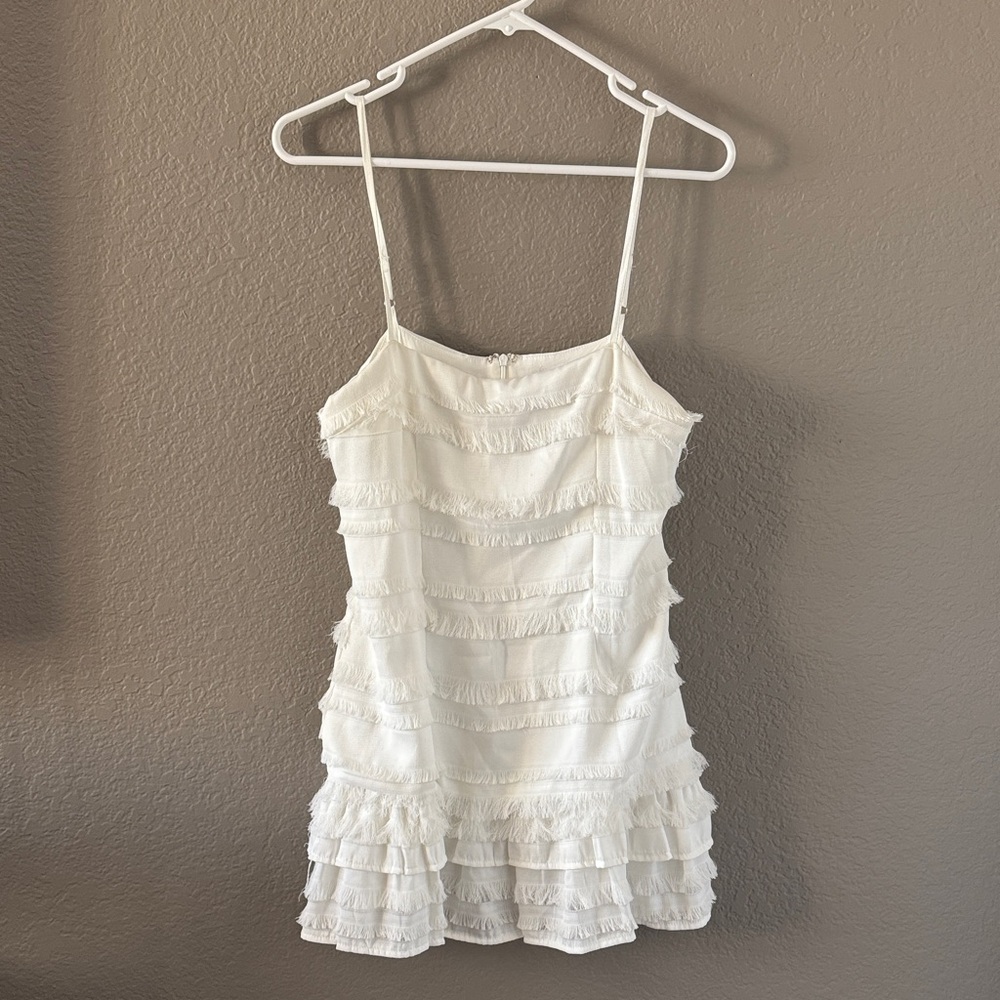 White Ruffle Tiered Mini Babydoll Dress